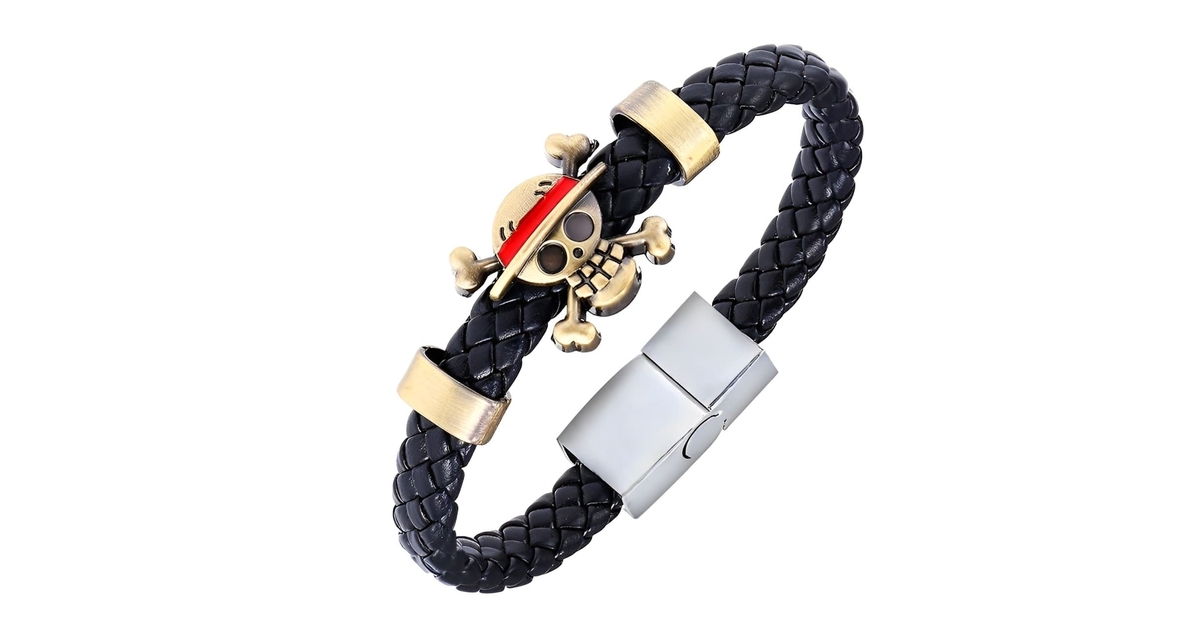 Bracelet en cuir noir One Piece